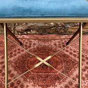 Folding chair in gold-tone metal and velvet, 1960s-70s