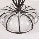 Vintage glass and metal vase, 1970s