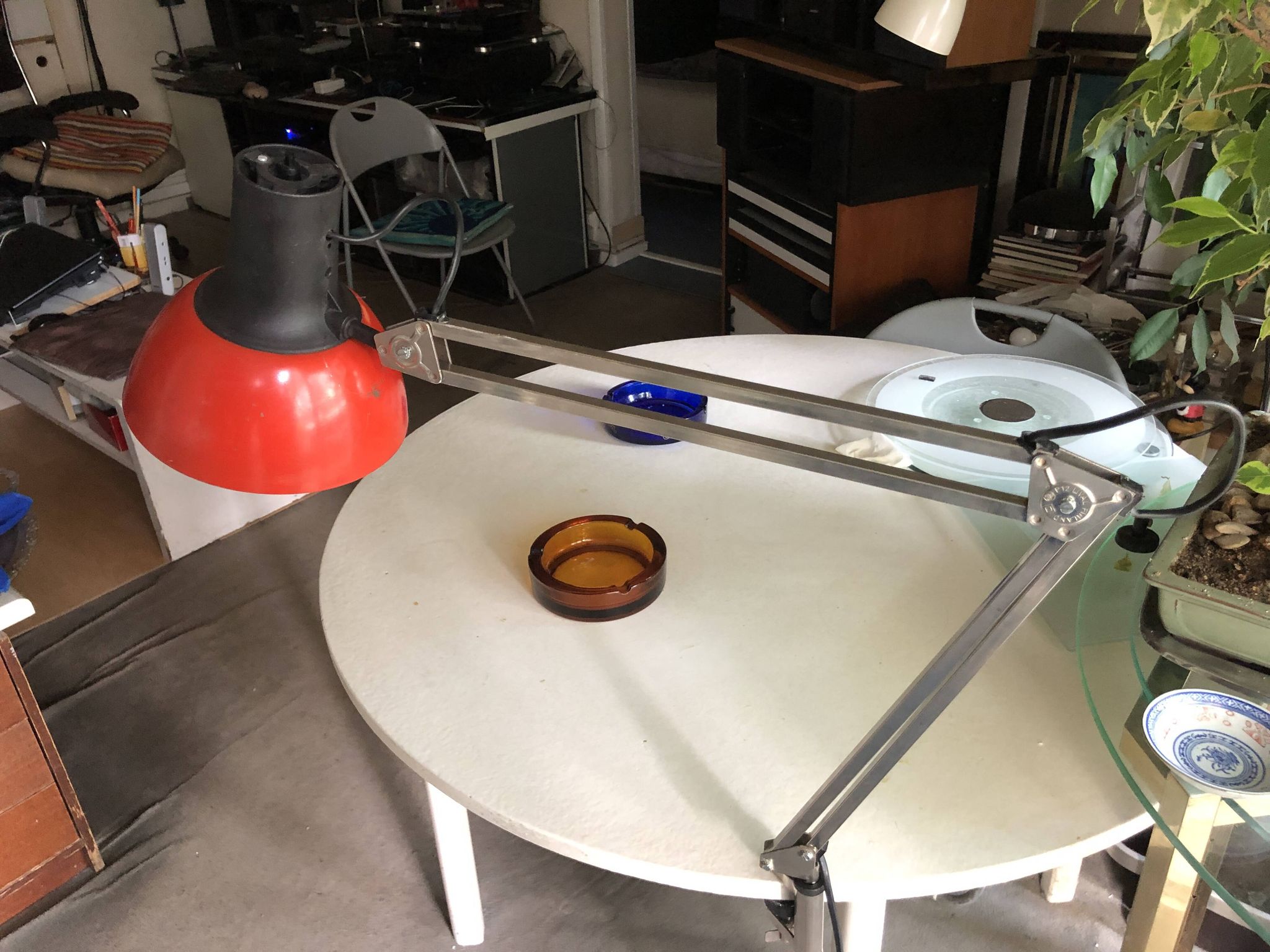 Lampe d'architecte rouge   patented  finlande