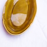 2 round and oval Gien dishes in khaki green