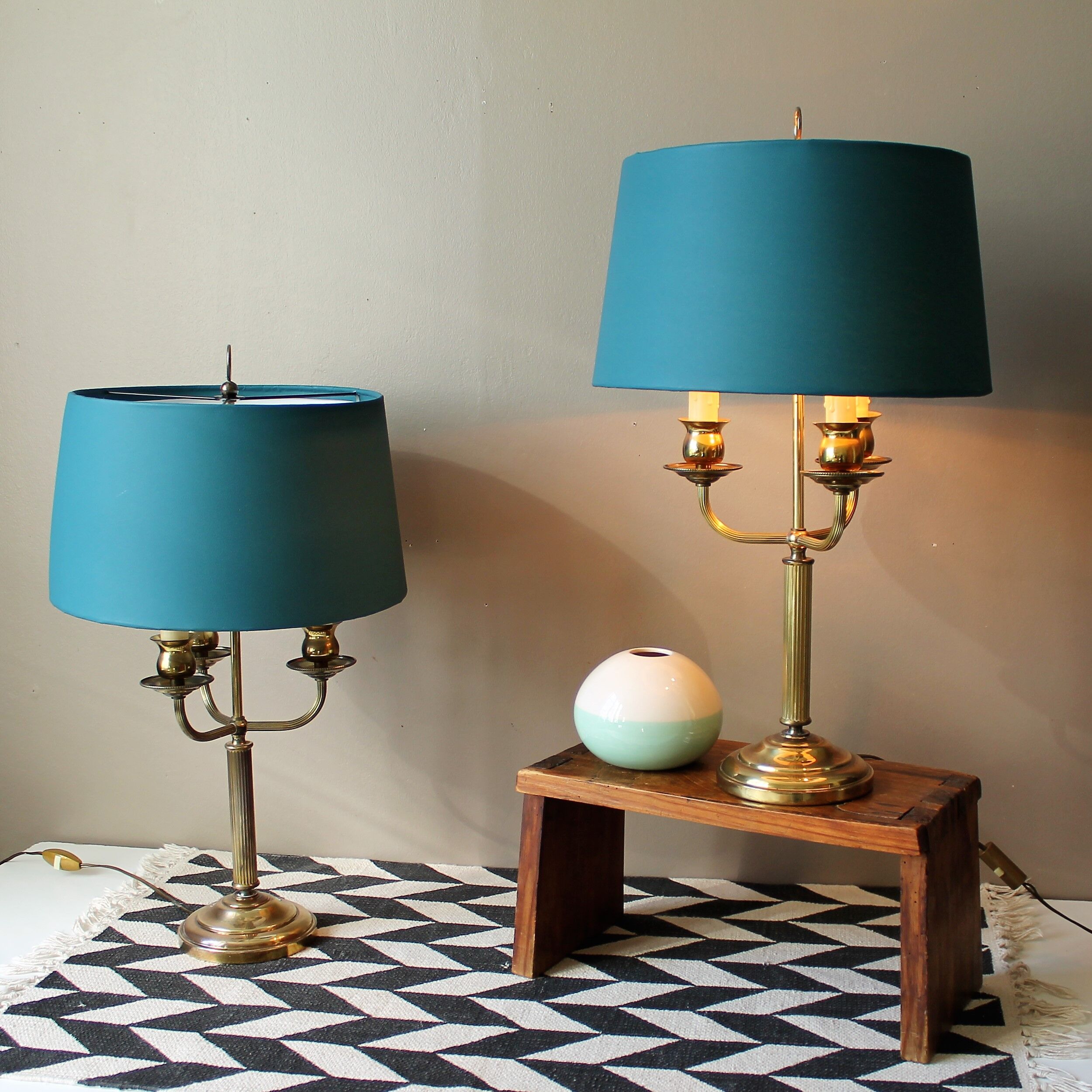 Paire de lampes bouillottes 19é style empire