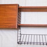 Recipient teak shelf - magazine holder by Kajsa - Nils "Nisse" Strinning for String 1960s