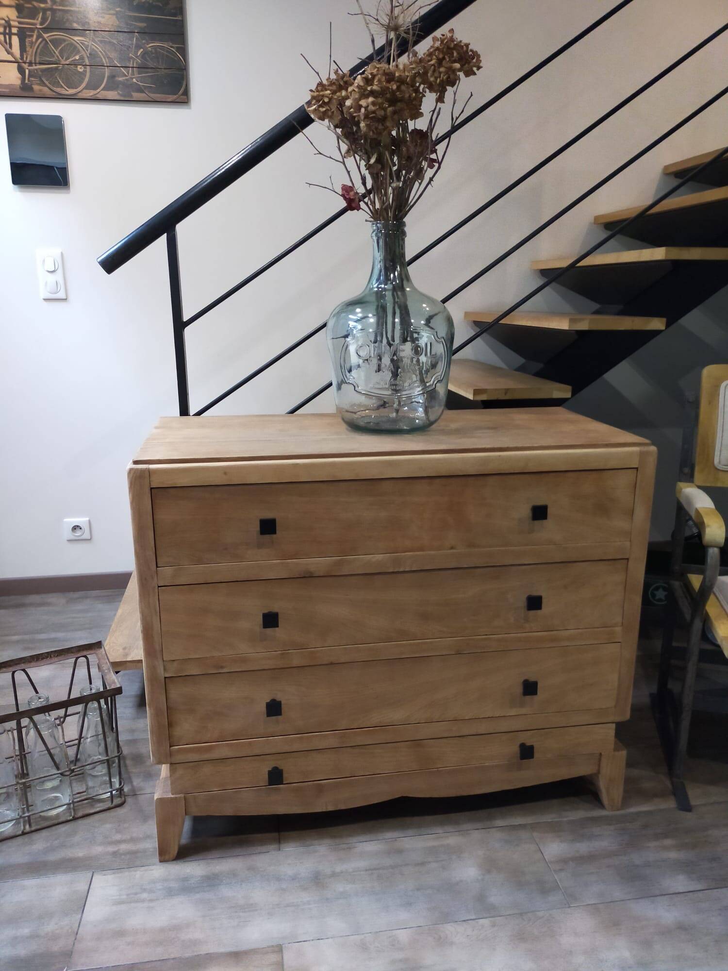 Commode chêne massif rénovée