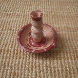 Bougeoir terre cuite peint à la main fabrication artisanale design nord africain ethnique tribal