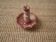 Hand-painted terracotta candle holder artisanal North African ethnic tribal design