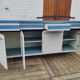 Kitchen cabinet in blue formica 4 doors 4 drawers