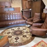 Set sofa daybed and armchair skaï vintage year 50