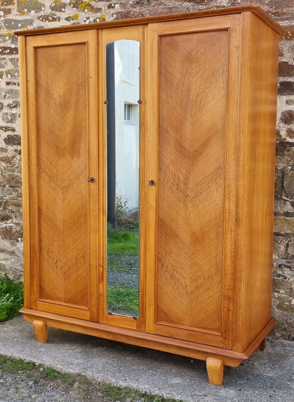 Wardrobe, mirror, vintage, 50s