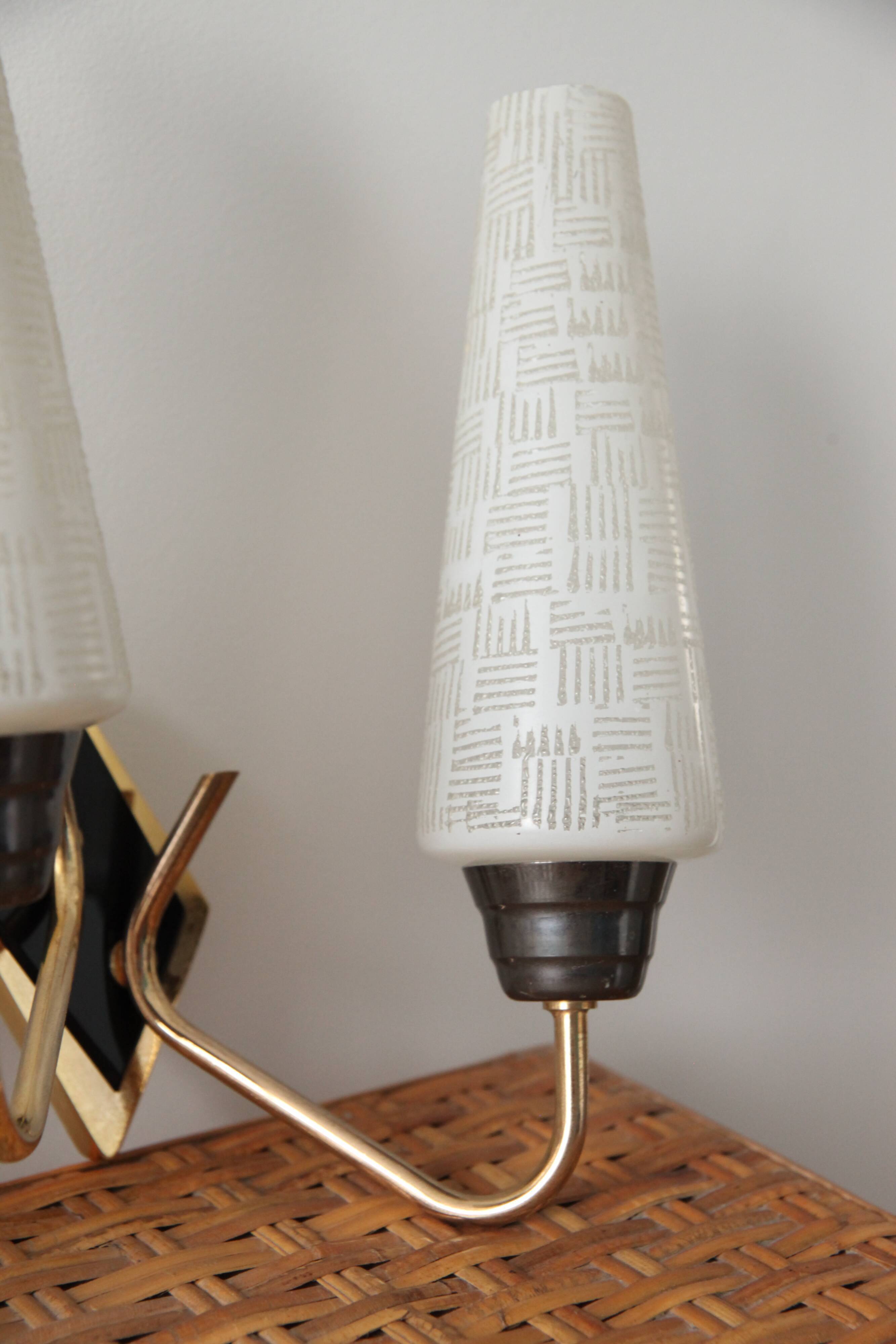 Brass and polished glass, set of 2