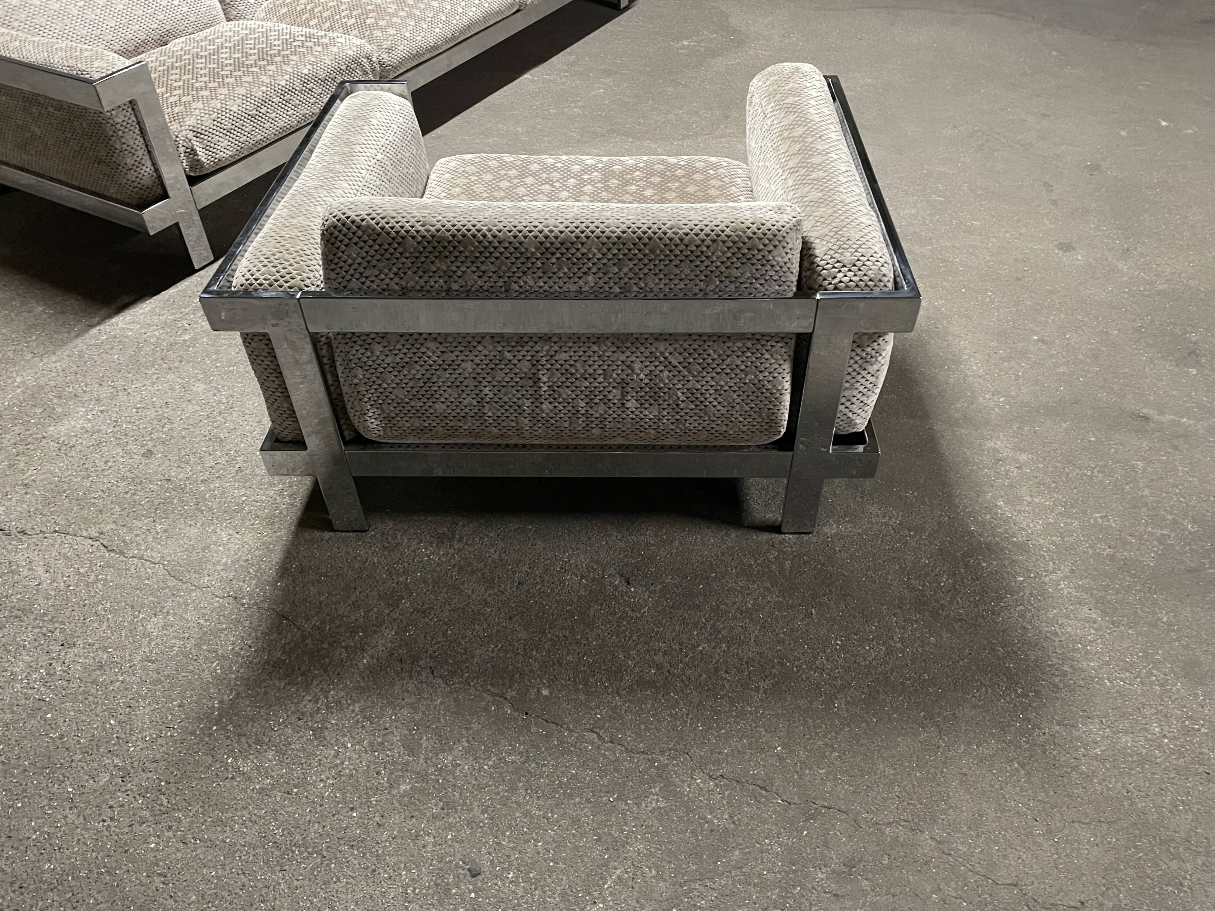 Chrome armchair in the style of Willy Rizzo