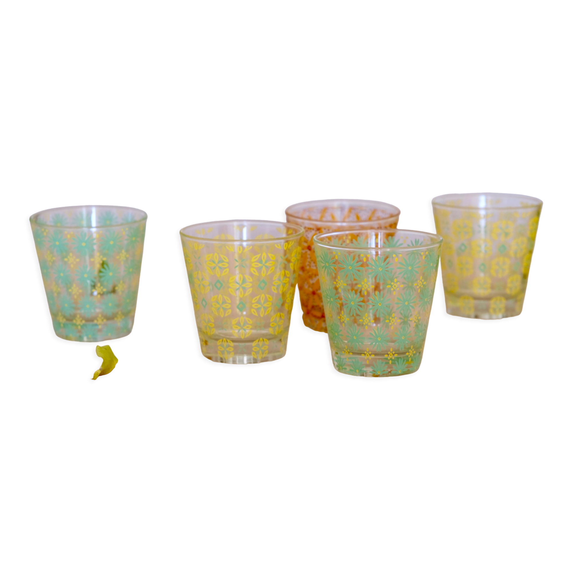 Vintage flower glasses Cerve Italy