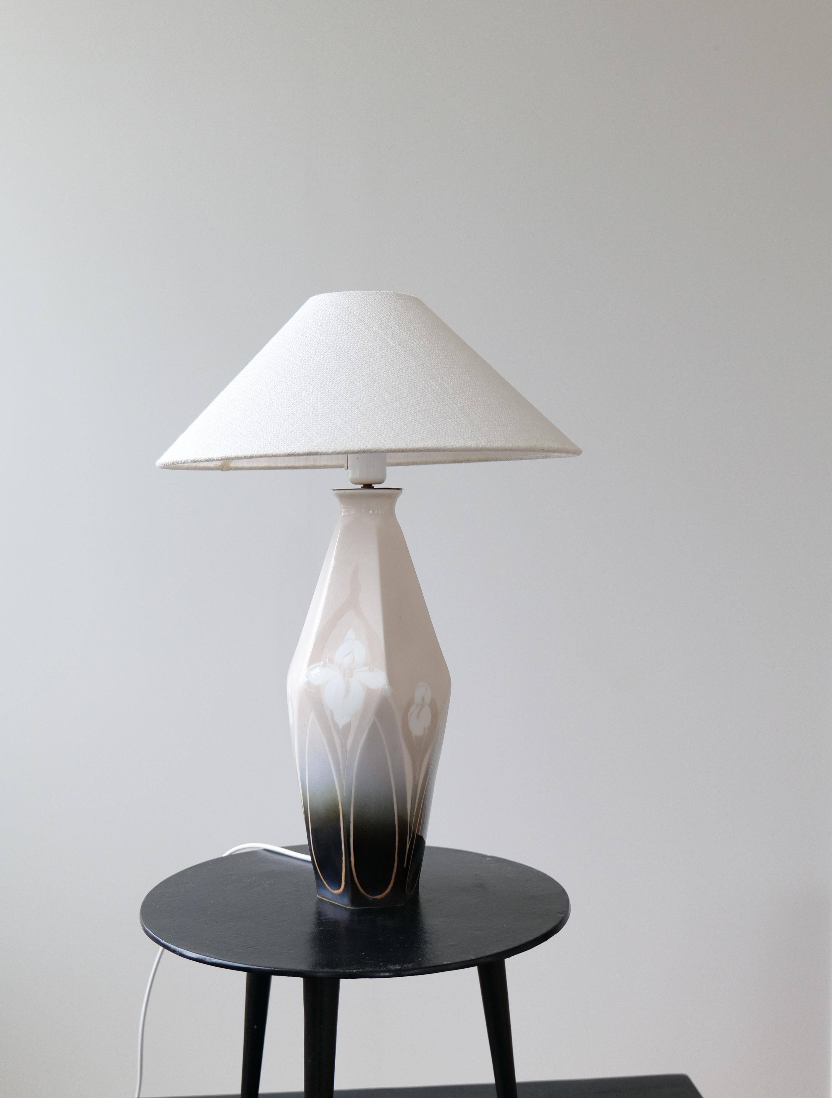 Art Nouveau ceramic table lamp Rörstrand Sweden, 1900