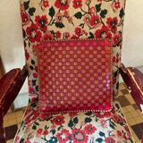 Retro imitation leather cushion 35x35cm