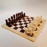1960s Chess Set in Genuine Hand Carved Alabaster of Volterra.