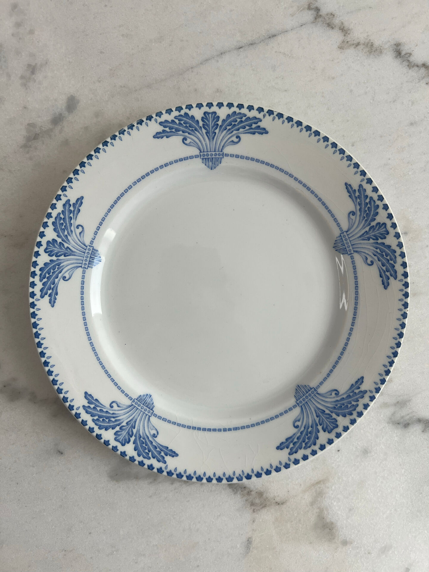 Set of 22 dessert plates Windsor Service Creil and Montereau