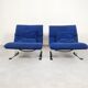 Chaises Saporiti Onda - daim bleu