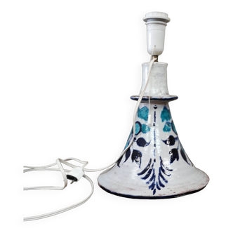 terracotta lamp with vintage floral decor 1950