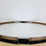 Miroir rond cerclage ambré années 70 vintage