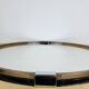 Miroir rond cerclage ambré années 70 vintage