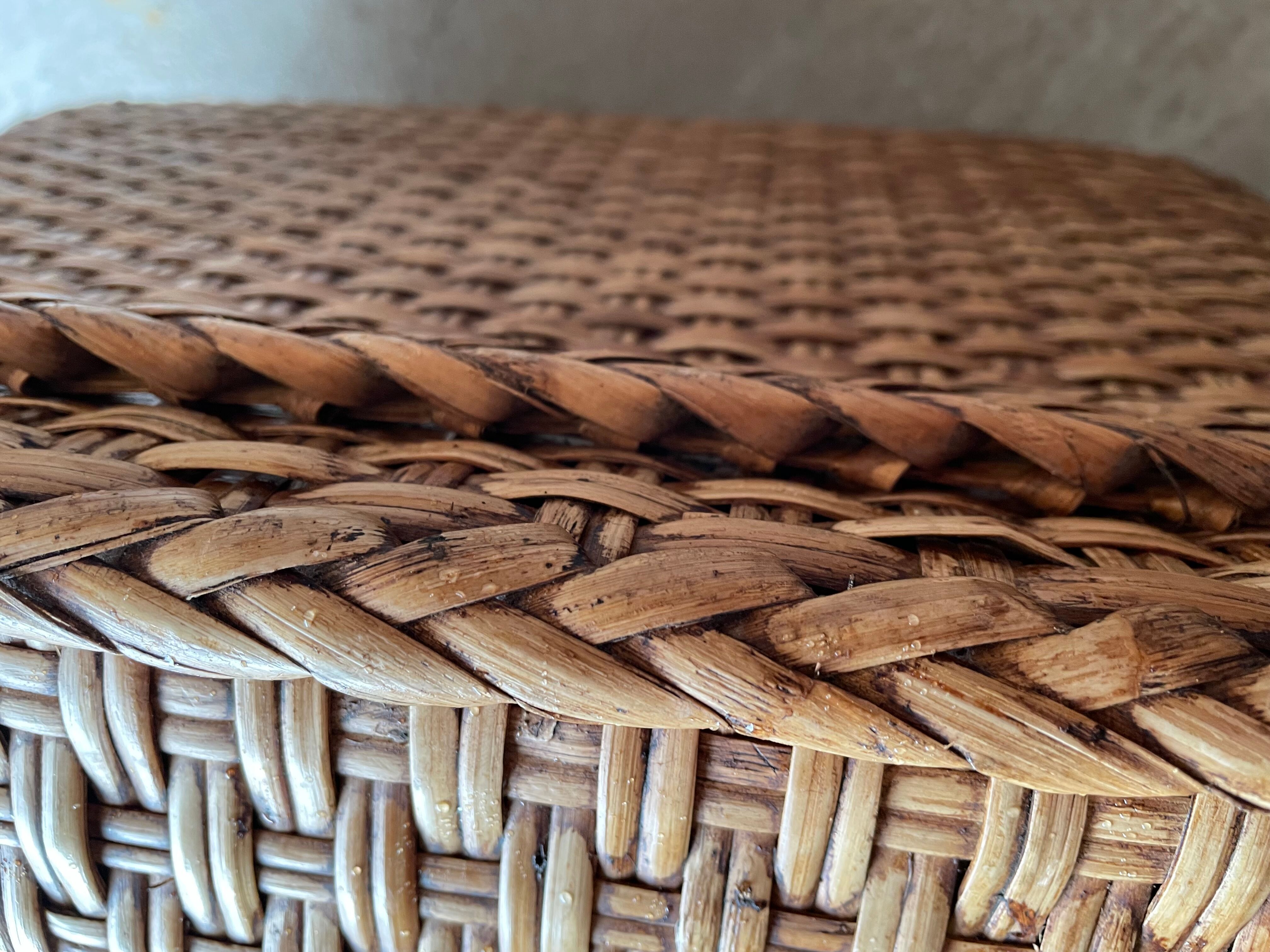 Coffee table braided rattan chest