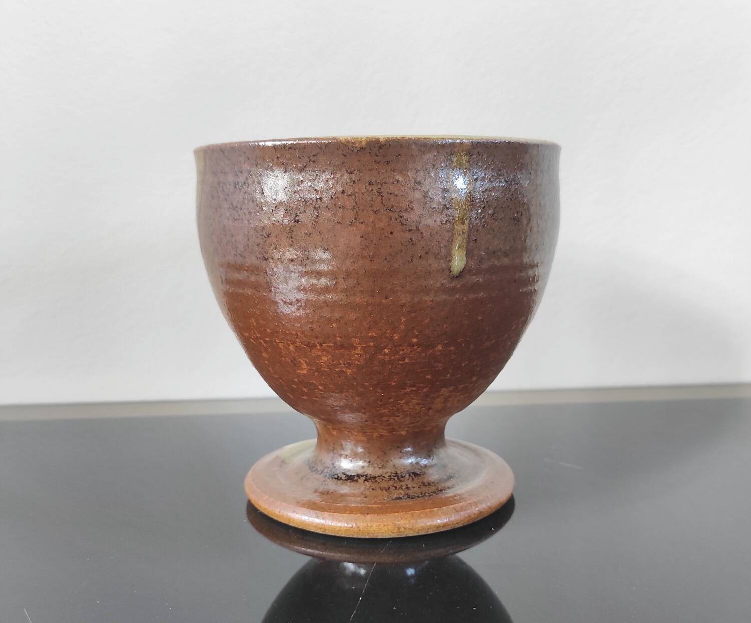 Vintage stoneware cup / high mug - Brutalist design