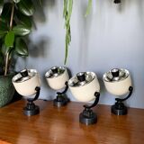 Pair of Hoffmeister cream and black spotlights 1960/1970