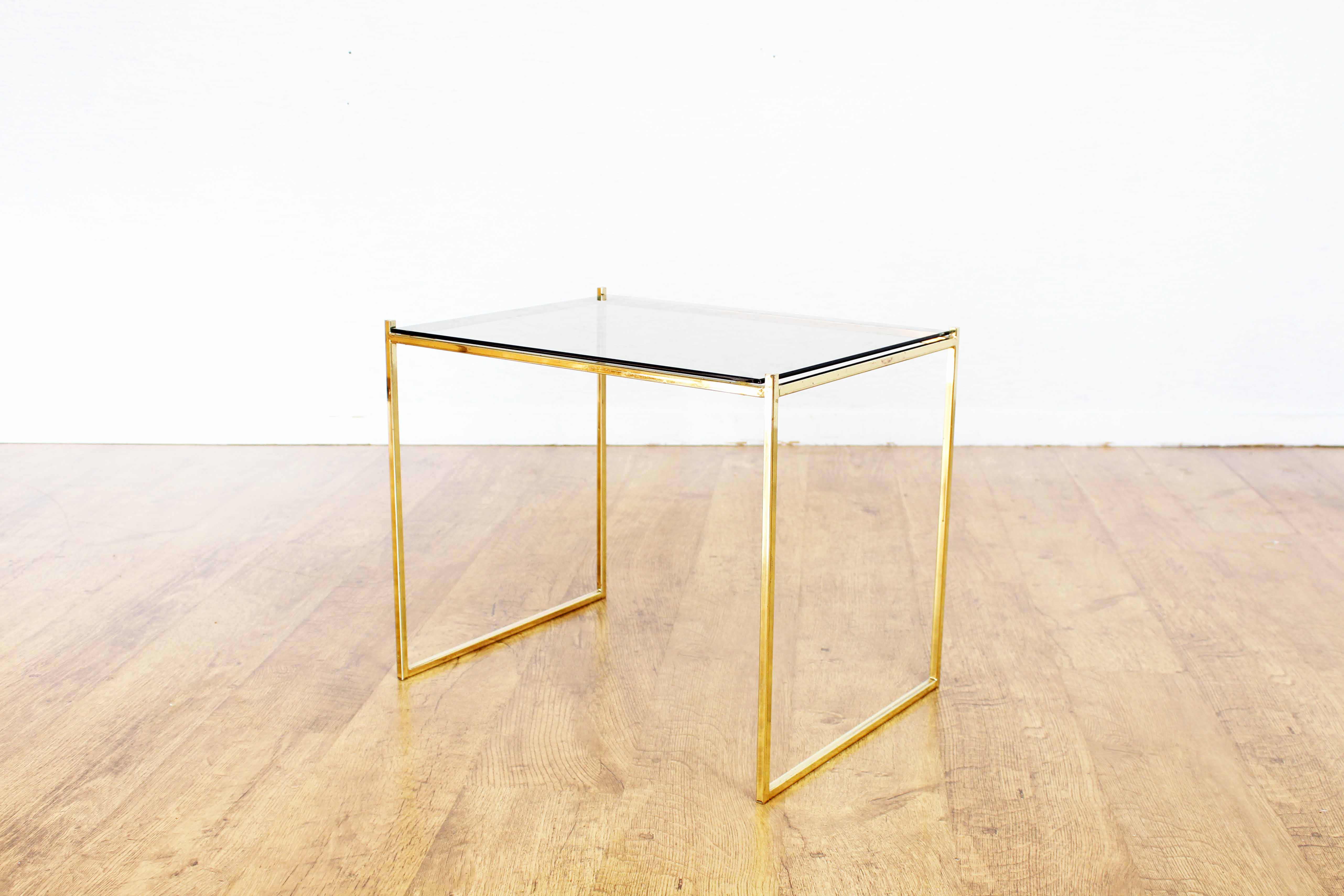 Side table milk smoked glass