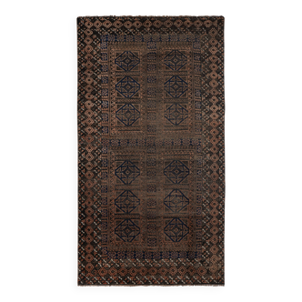 Tapis vintage turc de oushak tissé à la main 125x212 cm