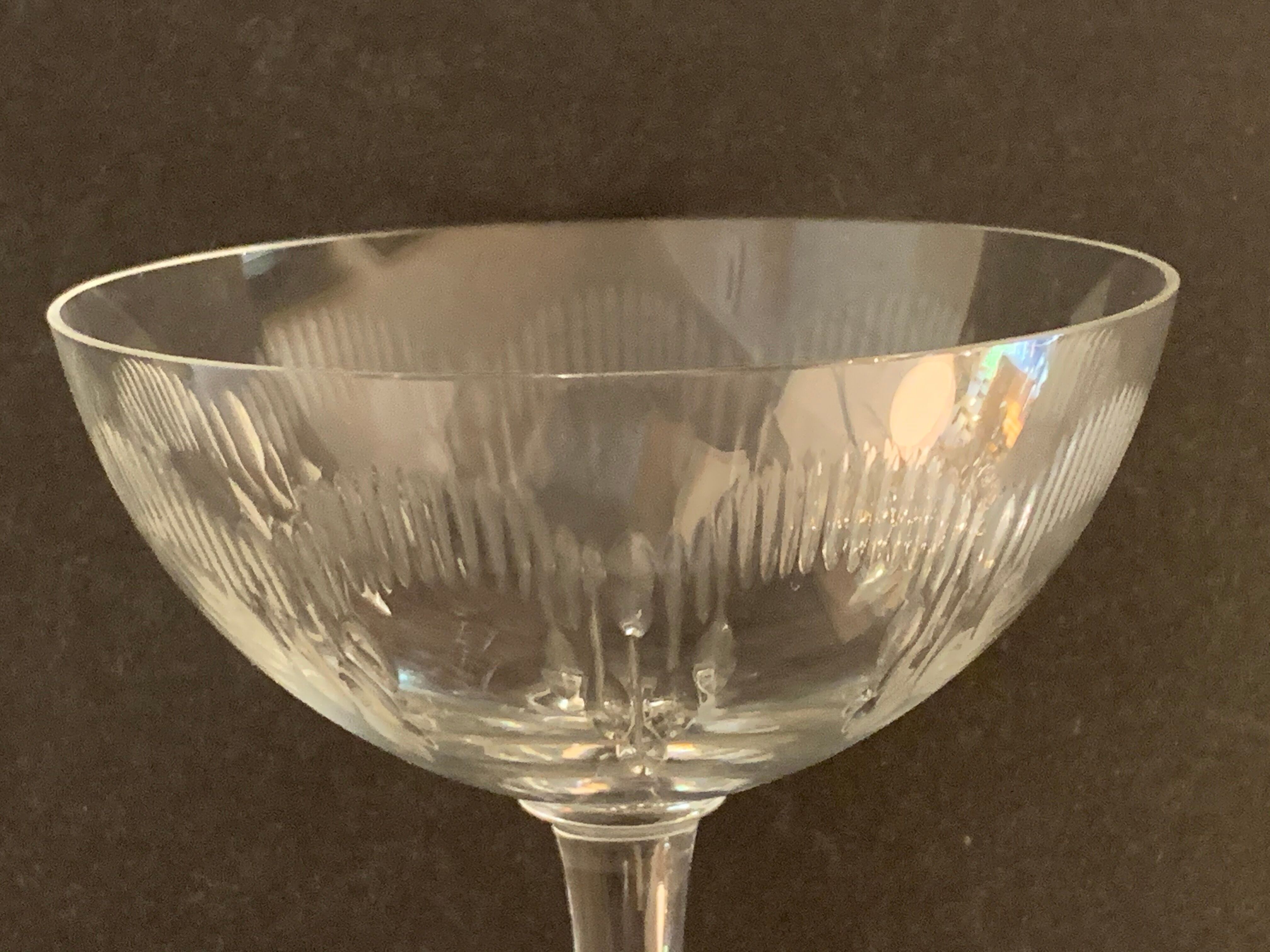 7 cut crystal champagne glasses