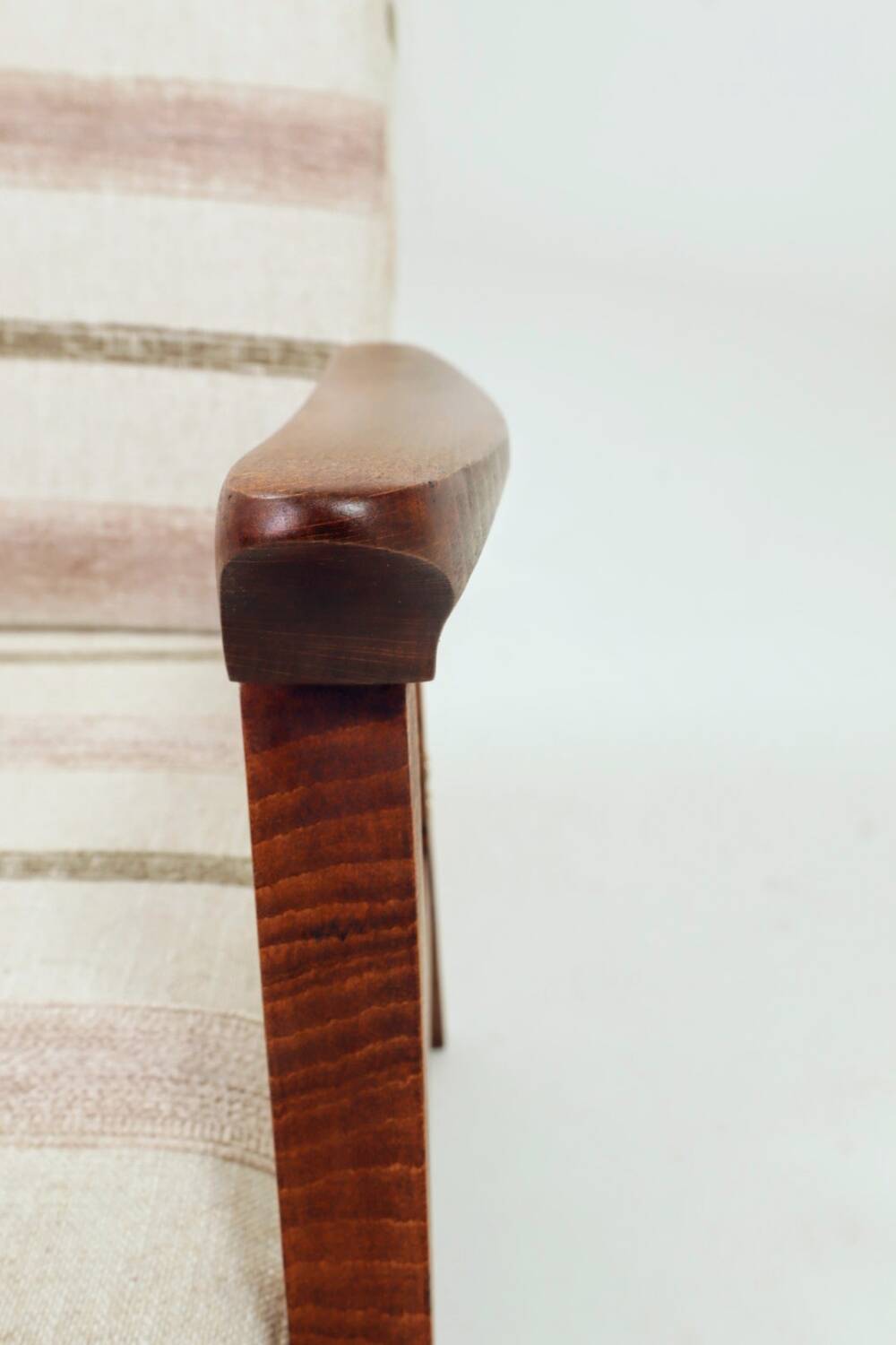 Fauteuil vintage style scandinave lin naturel 1970