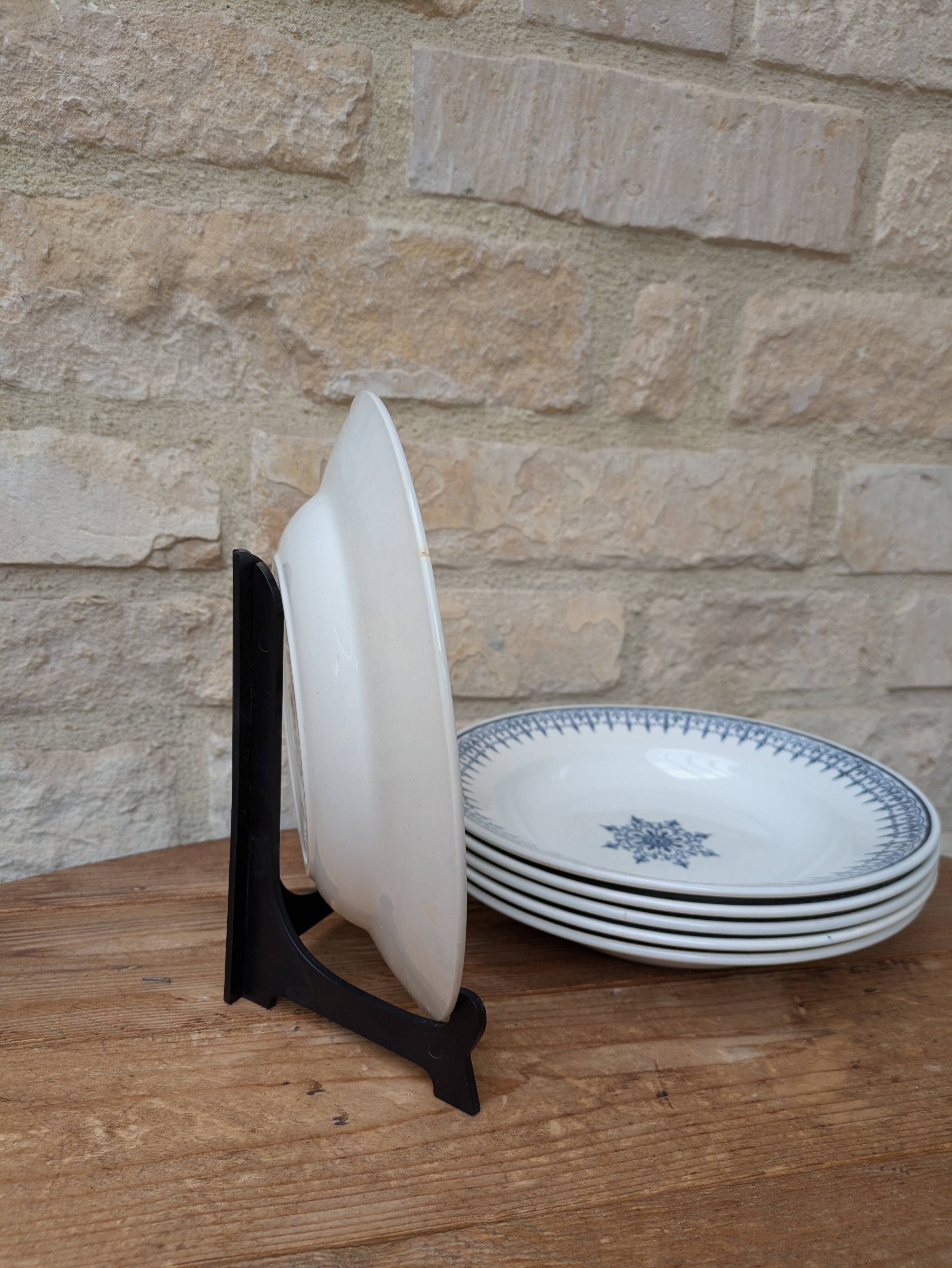 Set of 6 old ceramic soup plates, Primax saint model