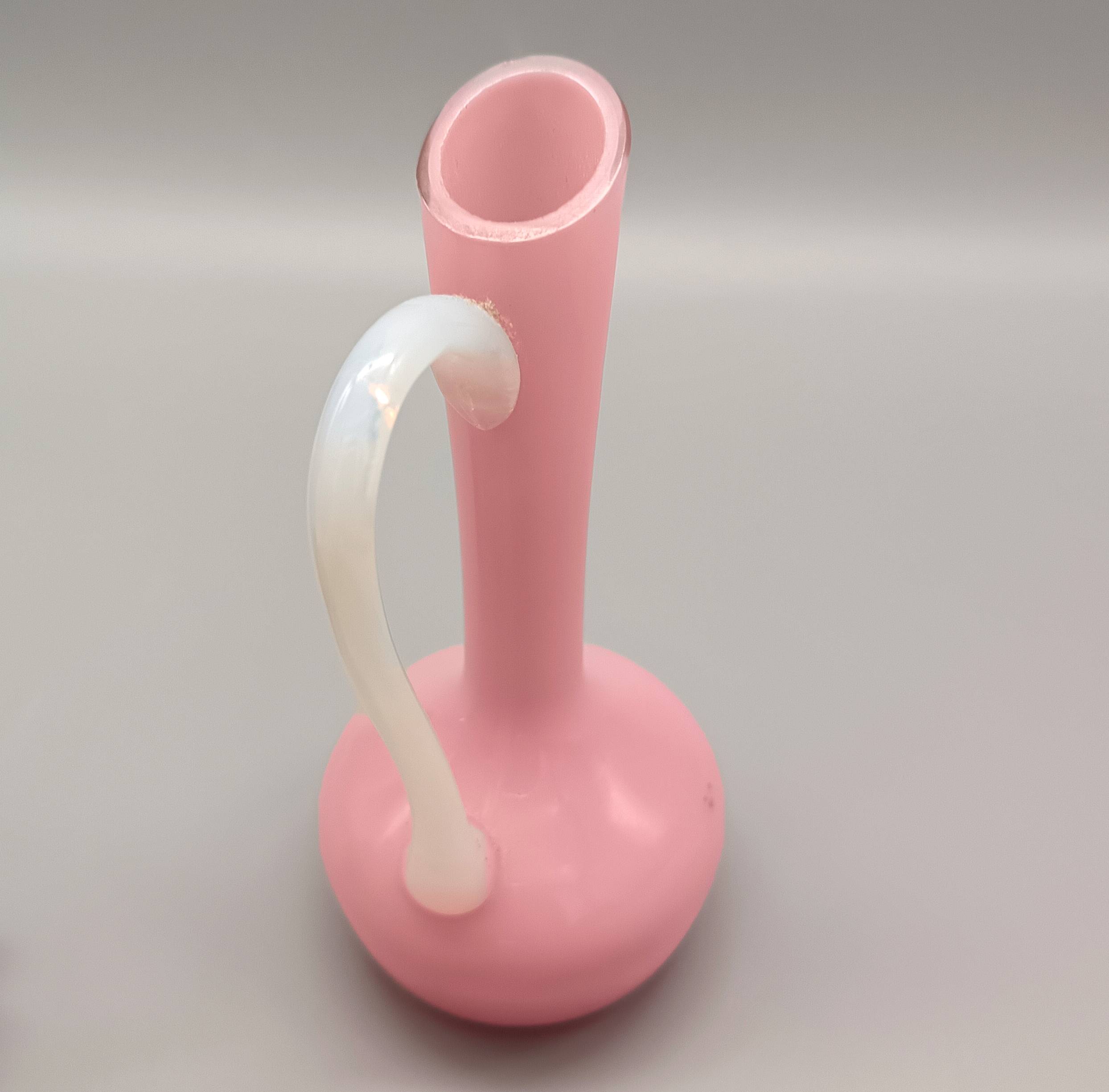 Pair of vintage milk glass vases, 1960-70, retro chic