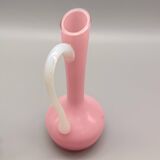 Duo de vases en verre de lait vintage, 1960-70, rétro chic