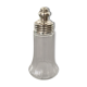 Glass sugar sprinkler and silver metal