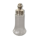 Saupoudreuse à sucre en verre et métal argenté