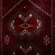 Afghan fringed wool vintage rug 103x79cm