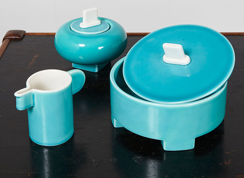 Marco Zanini Ceramic Coffee Set Hollywood Collection for Flavia Montelupe Italy 1980s