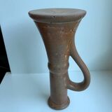 70s stoneware candle holder