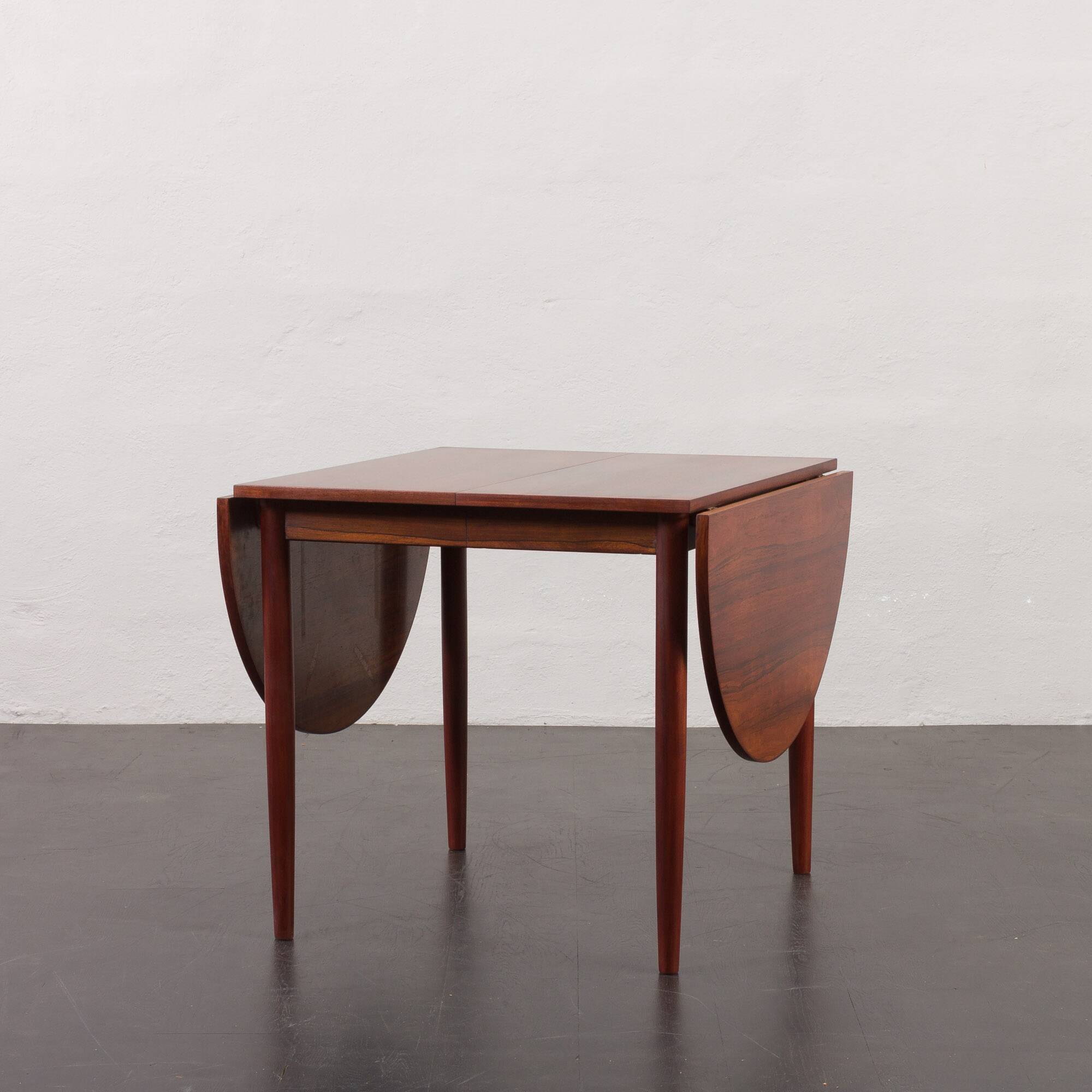 Arne Vodder style rosewood drop-leaf dining table, Denmark, 1960s
