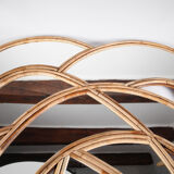 Large rattan palm mirror