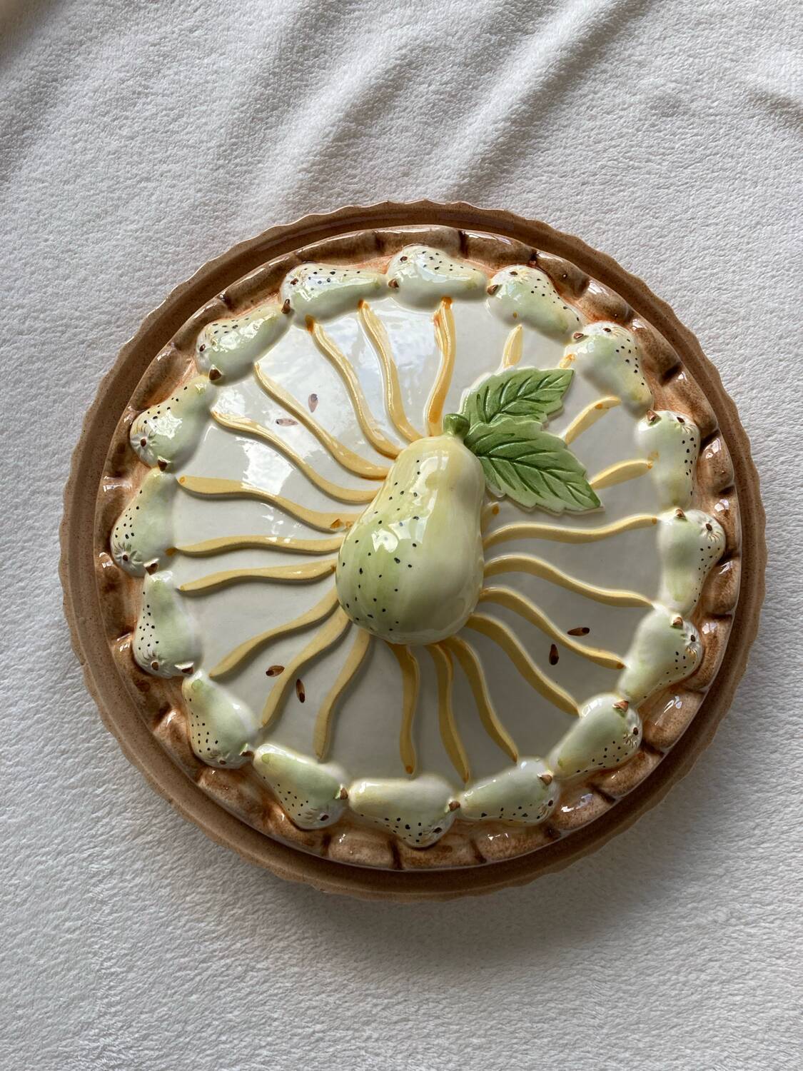 Plat à tarte barbotine poire siléa