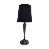 Bedside lamp in silver regulé rose decoration