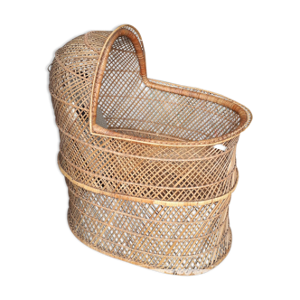 Vintage rattan cradle