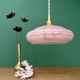 Vintage pink Clichy glass pendant lampshade with marbled effect