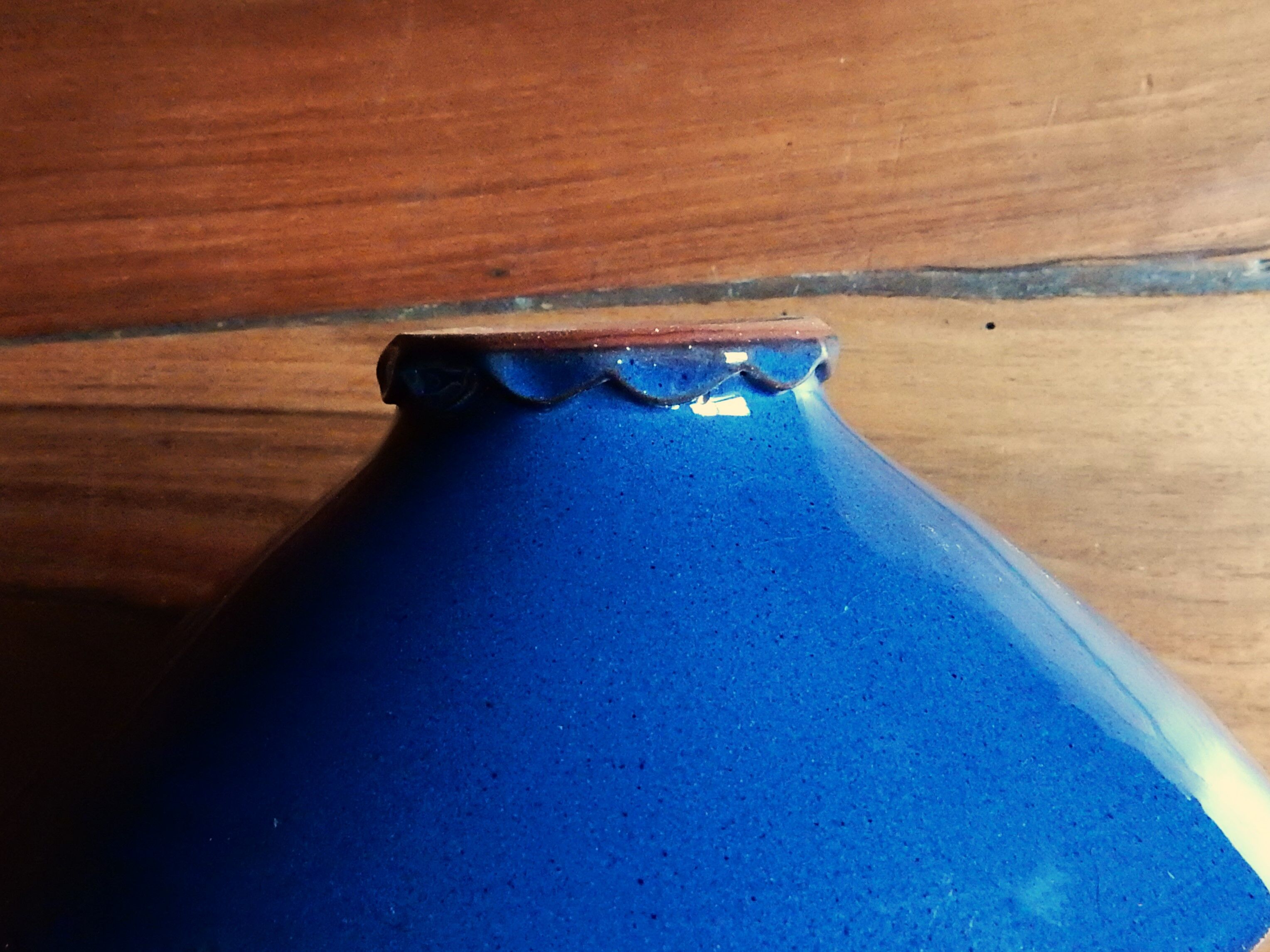 Empty pocket, blue ceramic bowl minimalist floral pattern