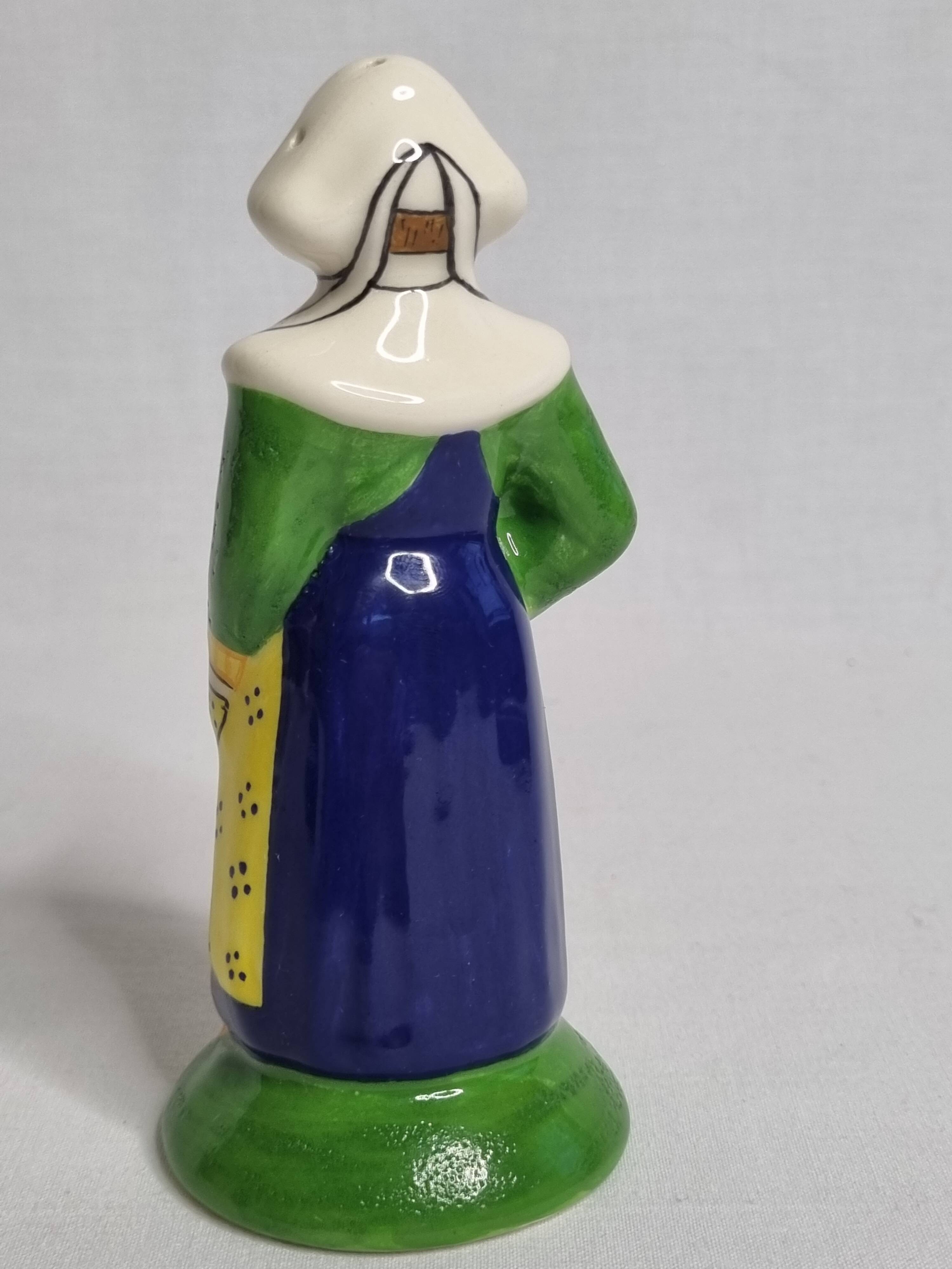 Quimper HB Henriot traditional style earthenware salt cellar 13.5 cm