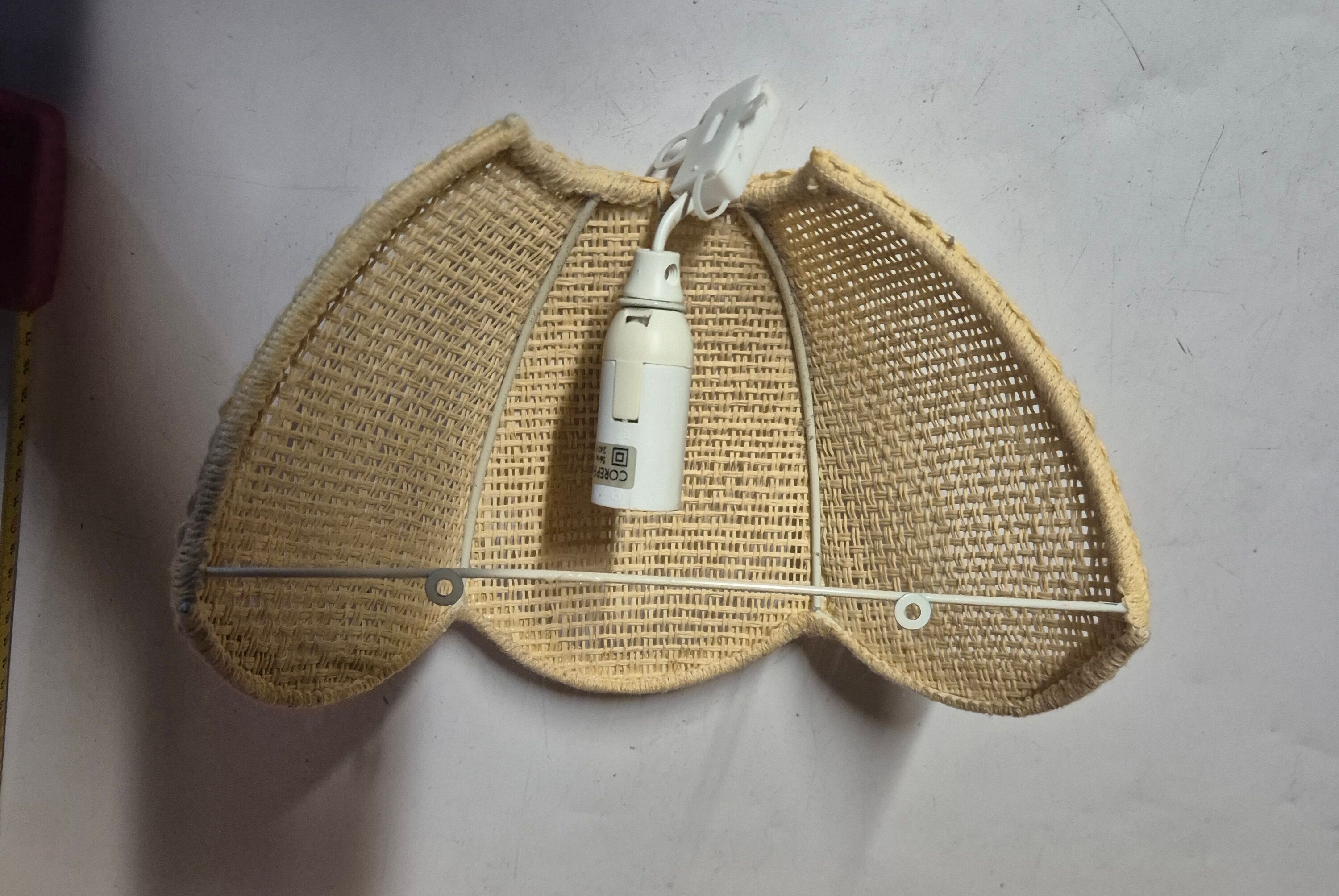 vintage bohemian natural rattan cane wall light