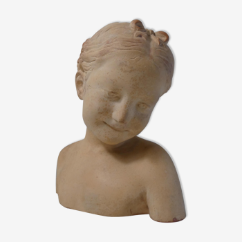 Terracotta bust la rieuse after JB pigalle