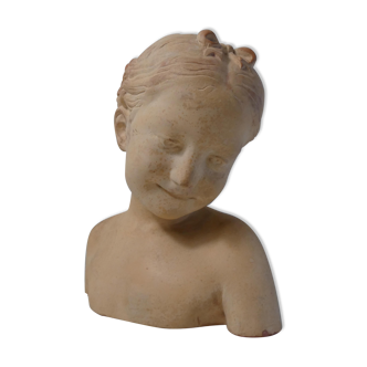 Terracotta bust la rieuse after JB pigalle