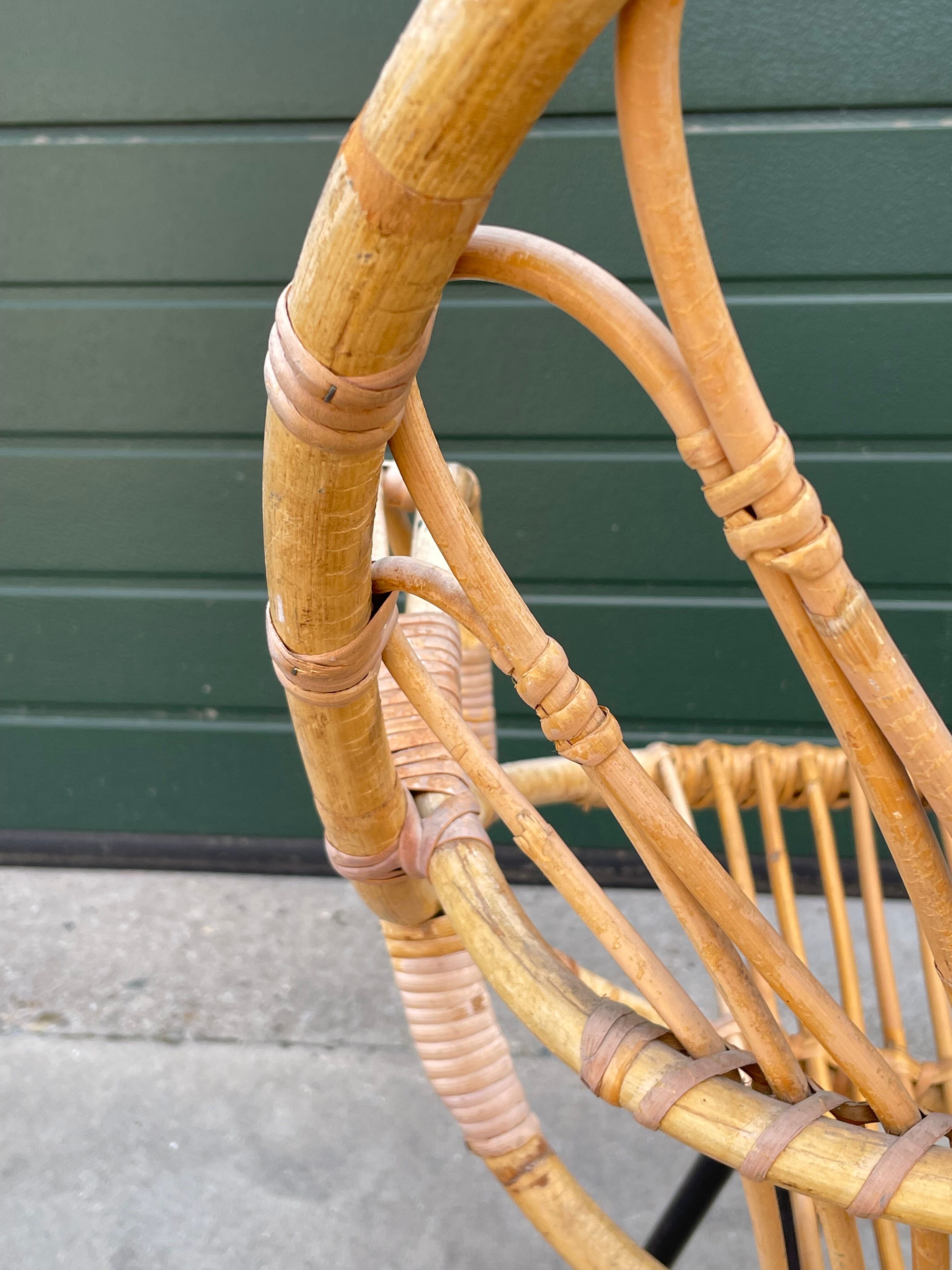 Rattan chair by Dirk van Sliedregt Rohe Noordwolde 1960 in the Netherlands